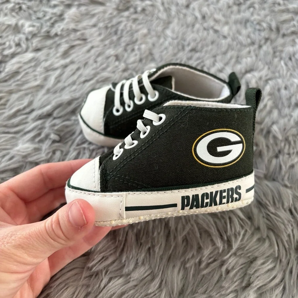 Green Bay Packers Crib Shoes Baby Infant 0-6 Months